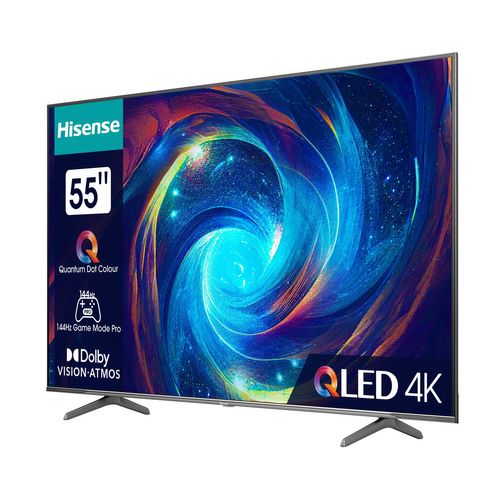 Téléviseur 4K QLED 55'' 139 cm HISENSE 55E77KQ PRO vue de profil