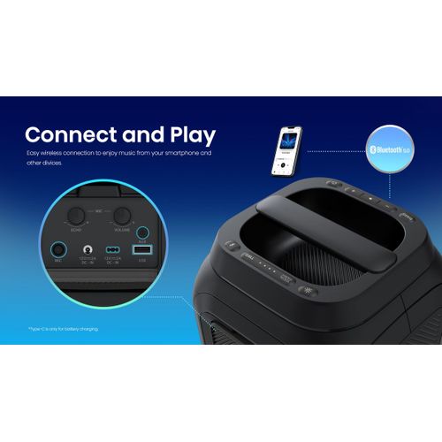 Party Rocket 160 - Enceinte Portable Bluetooth 160 W, Noire