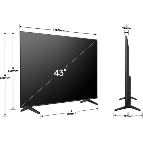 Téléviseur UHD 4K 43'' 108cm HISENSE 43A6Q Noir