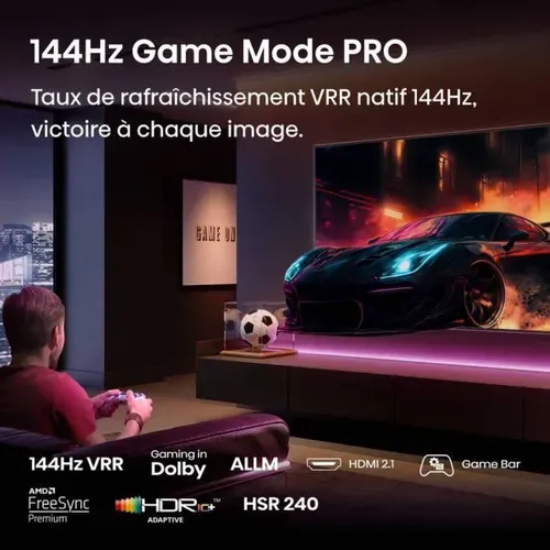 55e7q Pro - TV Qled 55 (139 Cm) - 4k Uhd 3840x2160 - 144 Hz - Hdr10+ - TV Connecté - 4xhdmi 2.1 - W