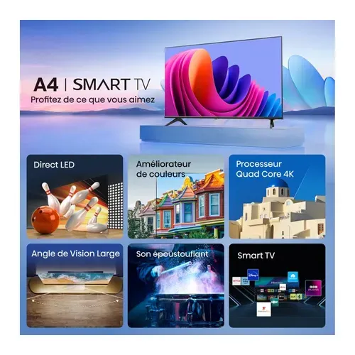 Téléviseur Full HD 40'' 100cm HISENSE 40A4Q Noir vue accessoires