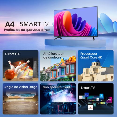 Téléviseur Full HD 40'' 100cm HISENSE 40A4Q Noir