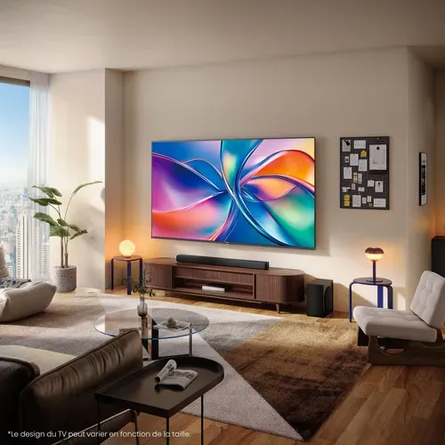 Téléviseur 4K QLED 85'' 215 cm HISENSE 85E7Q vue d'ambiance 1