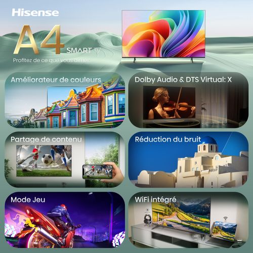 Téléviseur HD Ready 32'' 80cm HISENSE 32A4S