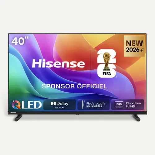 Téléviseur QLED 40'' 100 cm HISENSE 40A5S Smart TV - QLED - Noir vue de face
