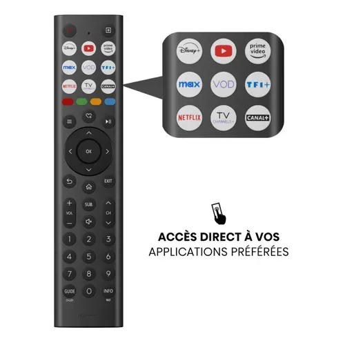Téléviseur 4K QLED 50'' 126 cm HISENSE 50A59S vue accessoires