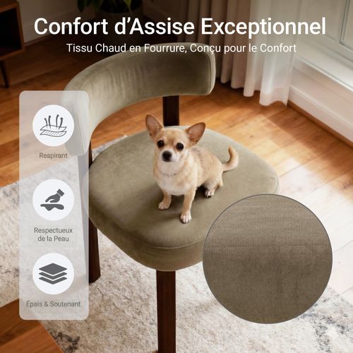 Lot De 2 Chaises Salle à Manger En Bois Massif, Design épuré Et Chaleureux, Marron