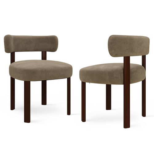 Lot De 2 Chaises Salle à Manger En Bois Massif, Design épuré Et Chaleureux, Marron