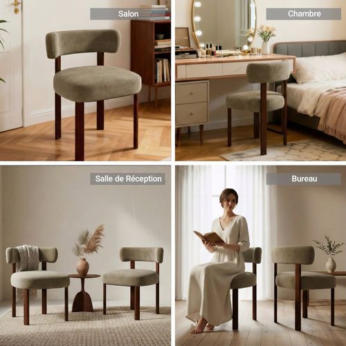 Lot De 2 Chaises Salle à Manger En Bois Massif, Design épuré Et Chaleureux, Marron