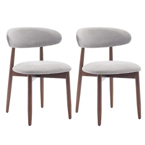 Lot De 2 Chaises De Salle à Manger, Assise En Mousse Haute Densité, Dossier Ergonomique, Gris