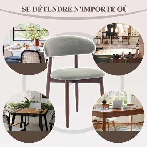 Lot De 2 Chaises De Salle à Manger, Assise En Mousse Haute Densité, Dossier Ergonomique, Vert