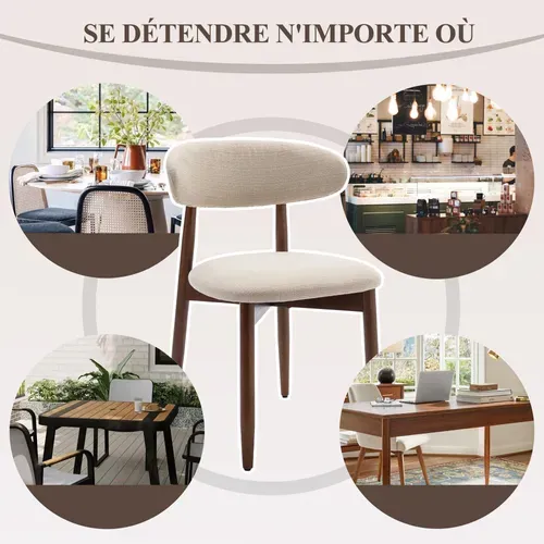 Lot De 6 Chaises Nordiques Robustes Et élégantes, Confortables, Pour Salle À Manger Et Cuisine,beige