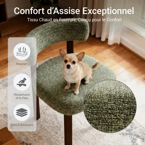 Lot De 2 Chaises Salle à Manger En Bois Massif, Design épuré Et Chaleureux, Vert