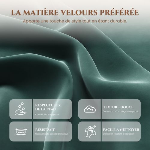 Fauteuil Fixe En Tissu Avec Pieds En Métal Fin, Vert