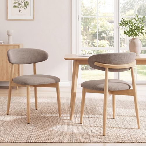 Lot De 2 Chaises En Bois Massif, Style Nordique, Pour Salle à Manger Et Cuisine, Marron