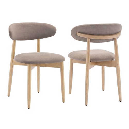 Lot De 2 Chaises En Bois Massif, Style Nordique, Pour Salle à Manger Et Cuisine, Marron