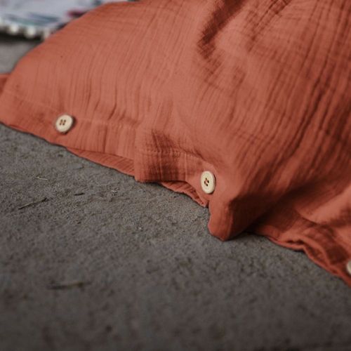Housse De Couette 240x260 Gaze De Coton Terracotta
