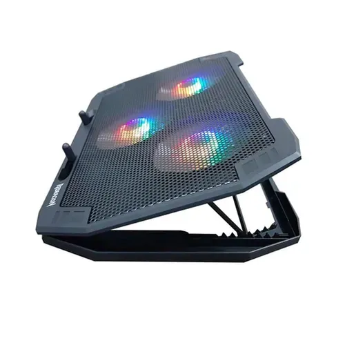 Support Ventilé (gcp511) Ingrid Pour Ordinateur Jusqu'à 17" - Retroéclairage Rgb - 3 Ventilateurs