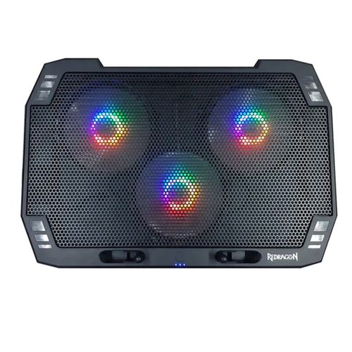 Support Ventilé (gcp511) Ingrid Pour Ordinateur Jusqu'à 17" - Retroéclairage Rgb - 3 Ventilateurs