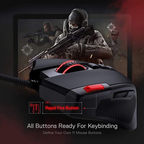 Souris Gamer M612 Predator Rgb Filaire 8000 Dpi 11 Boutons Programmables Et 5 Modes Rétroéclairés
