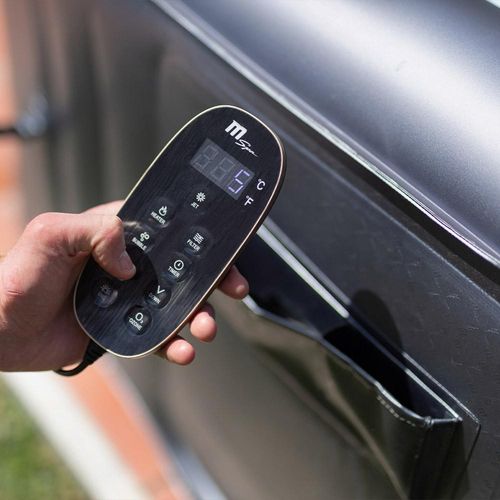 Spa Gonflable Carré Hydrojets 6 Places Otium Gris Pvc Armé 185x185cm