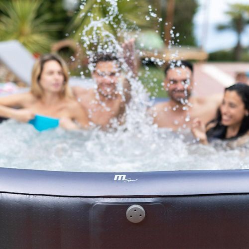 Spa Gonflable Carré Hydrojets 6 Places Otium Gris Pvc Armé 185x185cm