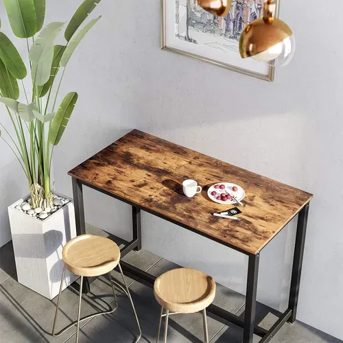 Table Haute De Bar,table à Manger,120 X 60 X 90 Cm,industriel,marron Rustique