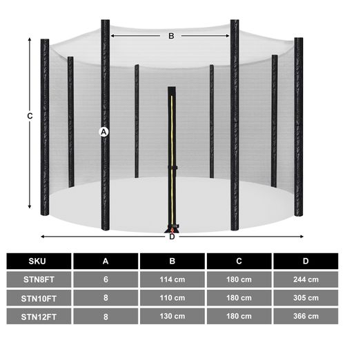 Filet De Remplacement De Trampoline, Diamètre 305 Cm