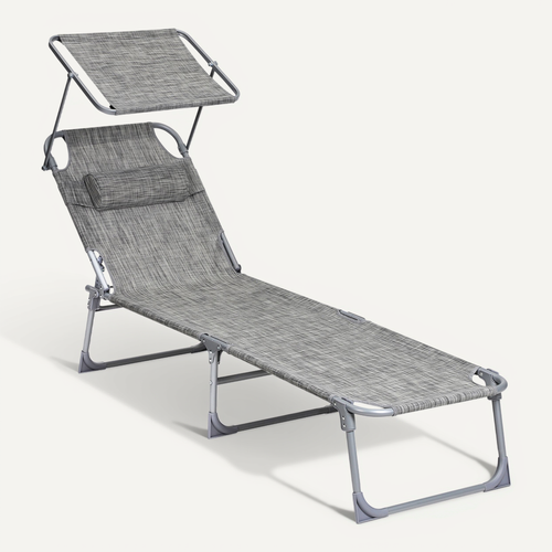 Transat De Relaxation, Avec Appui-tête, Dossier Et Parasol Inclinable