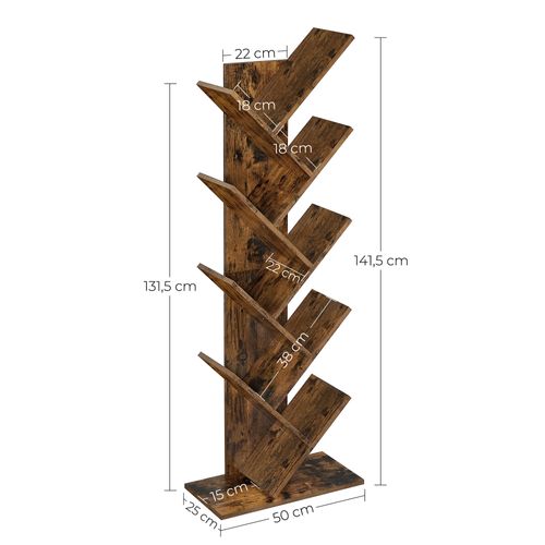 Bibliothèque, Étagère à 8 Niveaux, Meuble De Rangement, En Forme D’arbre, Pour Salon