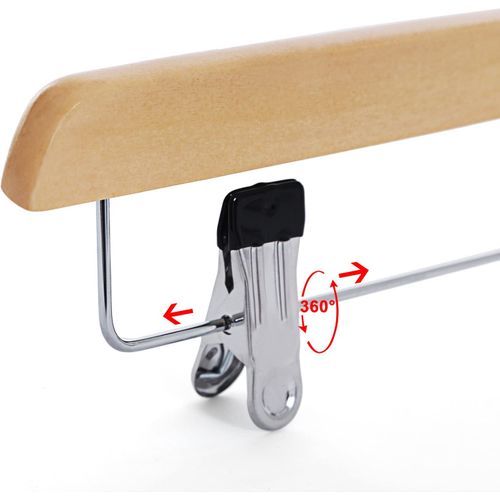 Cintres-pinces, Pour Pantalons Et Jupes, Lot De 8 En Bois Naturel, 35,5 Cm
