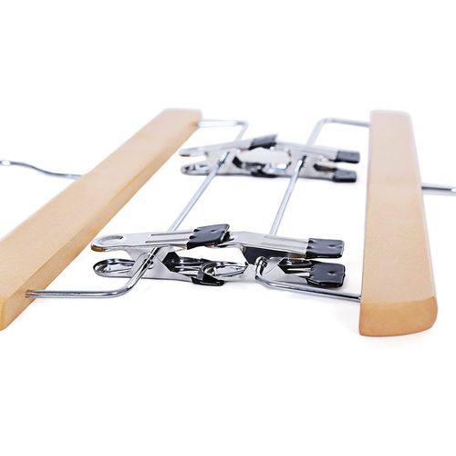 Cintres-pinces, Pour Pantalons Et Jupes, Lot De 8 En Bois Naturel, 35,5 Cm