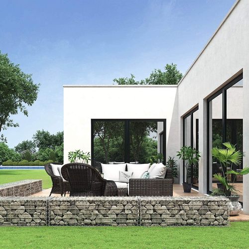 Lot De 10, Gabion Pour Pierre,cloture Gabion,100 X 30 X 30 Cm，argent