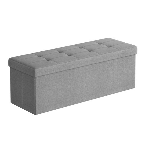 Banc Avec Espace De Rangement, Pliable, Capacité De Charge 300 Kg, 131 L, Gris Clair