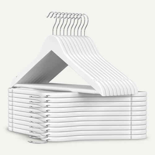 Songmics Cintre Bois, Lot De 20, Avec Encoches Antiglisse, Barre Antidérapante Pour Pantalons