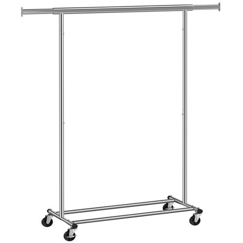 Portant à Vêtements Avec Roulettes, Capacité De Charge 100 Kg, Argent