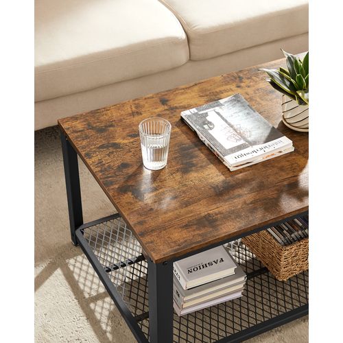 Table Basse Au Design Industriel, Pieds Réglables, Stable, Protection Du Sol, 106,2 X 45 X 60,2 Cm