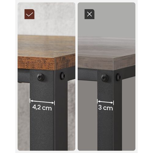 Table Basse Au Design Industriel, Pieds Réglables, Stable, Protection Du Sol, 106,2 X 45 X 60,2 Cm