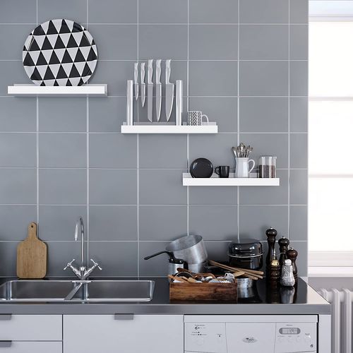 Lot De 3 étagères Murales, Avec Rebord Avant, Longueur 38 Cm, Blanc