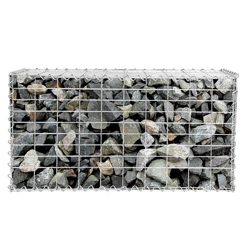 Gabion à Pierres, Acier Galvanisé Antirouille, 100 X 50 X 50 Cm, Décoration Jardin