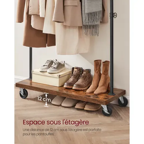 Portant à Vêtements, Charge De La Barre Du Haut 90 Kg, Porte-vêtements Mobile