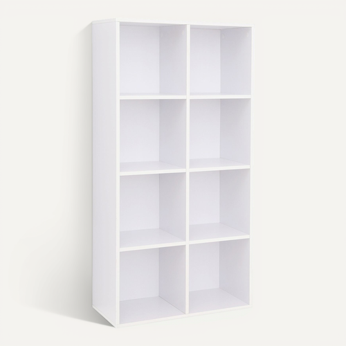 Bibliothèque à 8 Compartiments, étagère, Meuble De Rangement Blanc