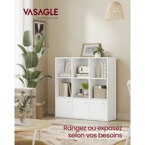 Bibliothèque, Étagère, Meuble De Rangement, Armoire, Pour Salon, Chambre Blanc