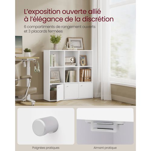 Bibliothèque, Étagère, Meuble De Rangement, Armoire, Pour Salon, Chambre Blanc