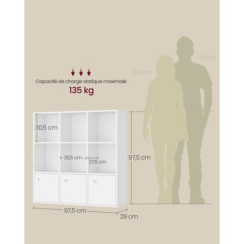 Bibliothèque, Étagère, Meuble De Rangement, Armoire, Pour Salon, Chambre Blanc