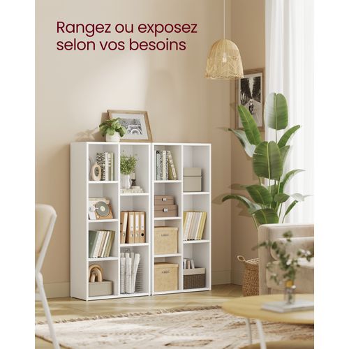 Bibliothèque, Étagère Cube, Meuble De Rangement Pour Enfant, Pour Salon Blanc
