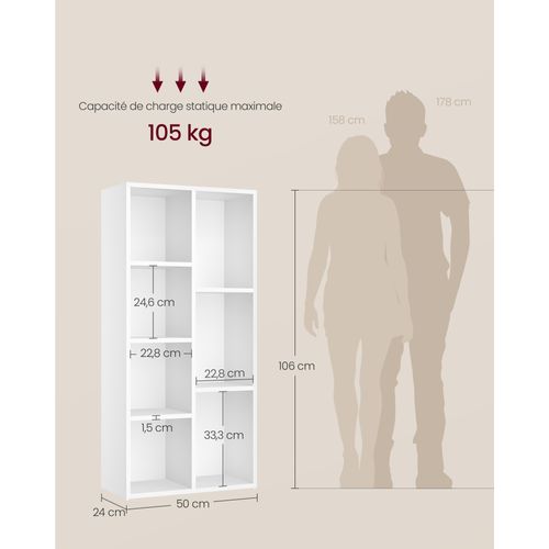 Bibliothèque, Étagère Cube, Meuble De Rangement Pour Enfant, Pour Salon Blanc