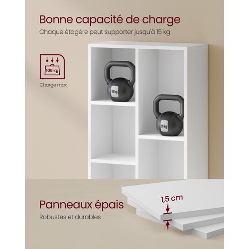 Bibliothèque, Étagère Cube, Meuble De Rangement Pour Enfant, Pour Salon Blanc