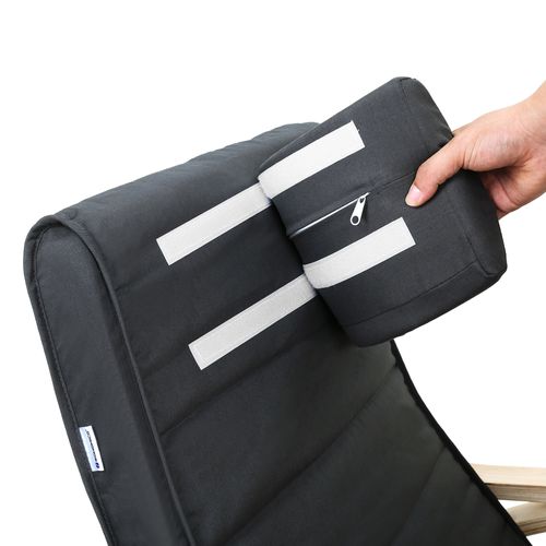 Fauteuil à Bascule En Bois De Bouleau, Capacité De Charge 150 Kg, Gris Foncé