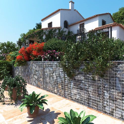 Gabion à Pierres, Acier Galvanisé Antirouille, 100 X 50 X 30 Cm, Décoration Jardin